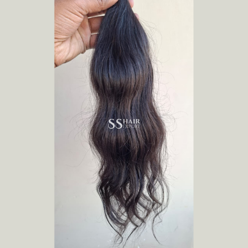 Wholesaler Indian Temple Human Hair Extensions Natural Wavy Weft Bundles