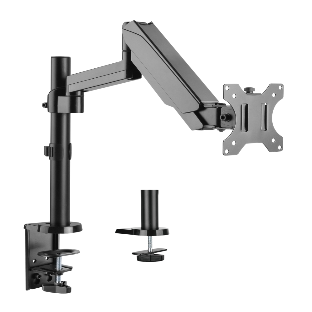 Gas Spring Computer Monitor Arms - With Pole