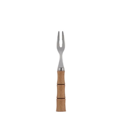 FRUIT FORK-La Coppera Bamboo Handle 2-Prong Snack / Fruit Fork,