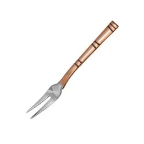 FRUIT FORK-La Coppera Bamboo Handle 2-Prong Snack / Fruit Fork,