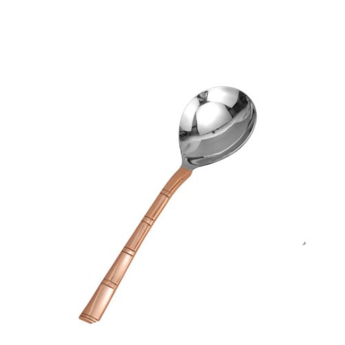 SERVING SPOON XL-La Coppera Bamboo Pure Copper Handle Table / Serving Spoon
