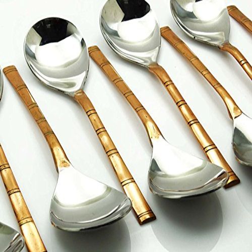 SERVING SPOON XL-La Coppera Bamboo Pure Copper Handle Table / Serving Spoon