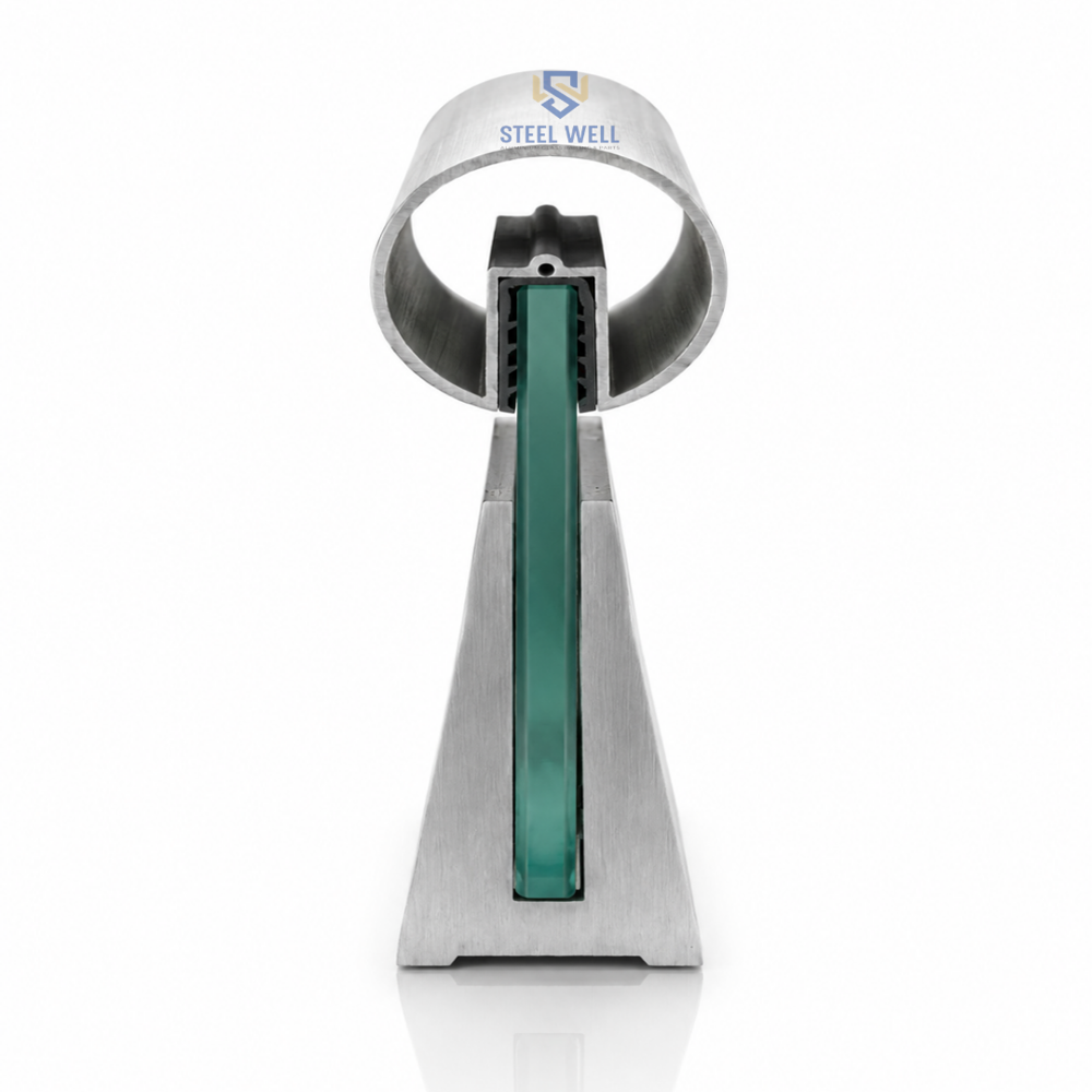 60 mm Aluminium Round Pipe with V Bracket