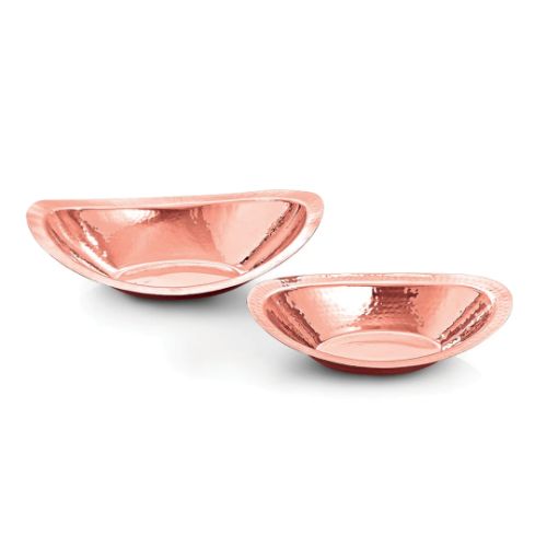 Bread Basket Oval Hammer-La Coppera Oval Hammered Copper Bread Basket - Color: Coper