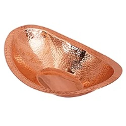 BREAD BASKET OVAL HAMMER-La Coppera Oval Hammered Copper Bread Basket