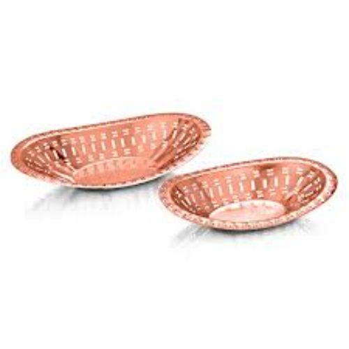 BREAD BASKET OVAL PERFORATED- La Coppera Oval Perforated Copper Bread Basket