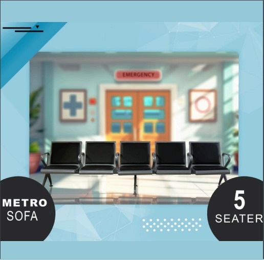 5 Seater Waiting Bench With Cushion