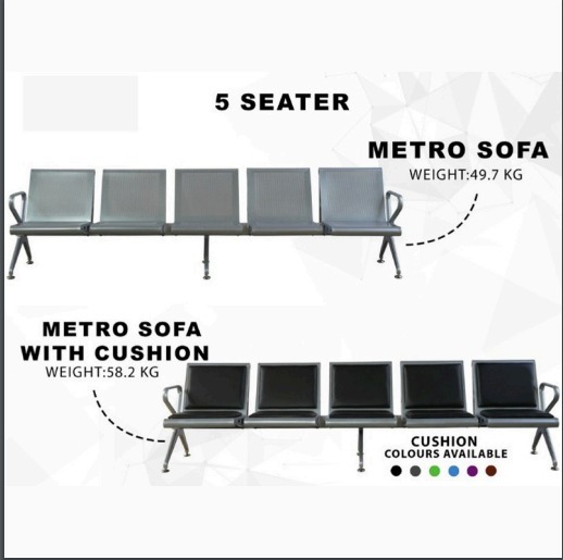 5 Seater Waiting Bench without Cushion