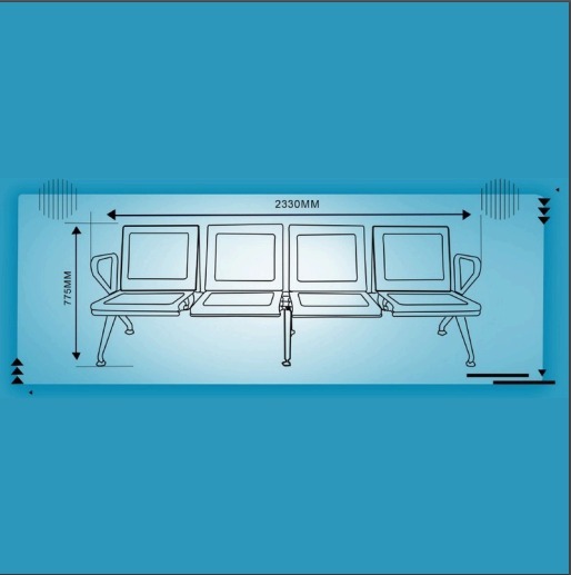 4 Seater Waiting Bench without Cushion