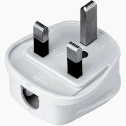 White 3 Pin Uk Type Plugs