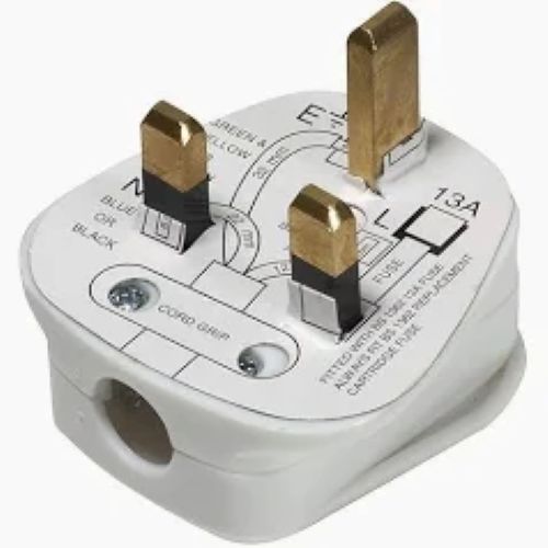 White 3 Pin Uk Type Plugs