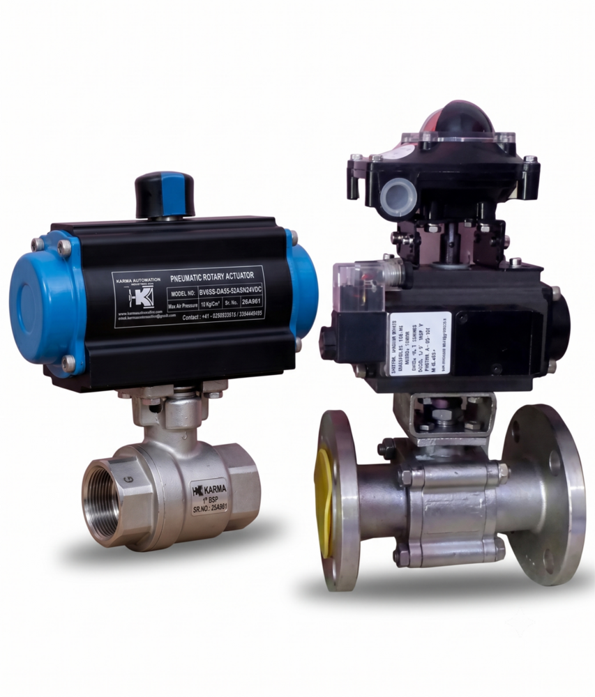 Pneumatic Ball Valves - Stainless Steel SS304/SS316, DN15-DN200, PN16-PN40, PTFE/RPTFE/Graphite Sealing, Flanged/Threaded/Welded Connections, Double/Single Acting Actuators, ISO 5211 Mount