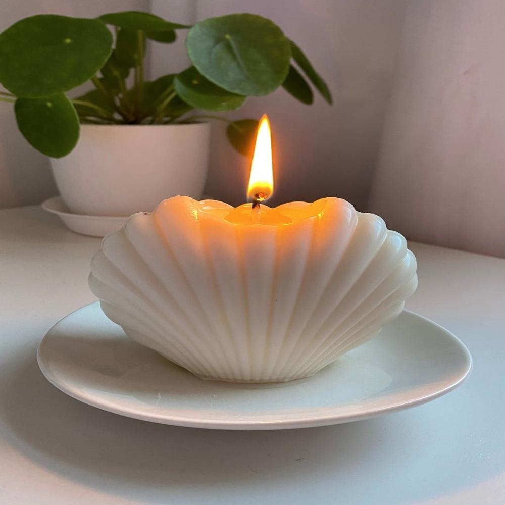 Sea Shell Candle - Dimension (l*w*h): 4.2*3.5*6.5  Centimeter (cm)