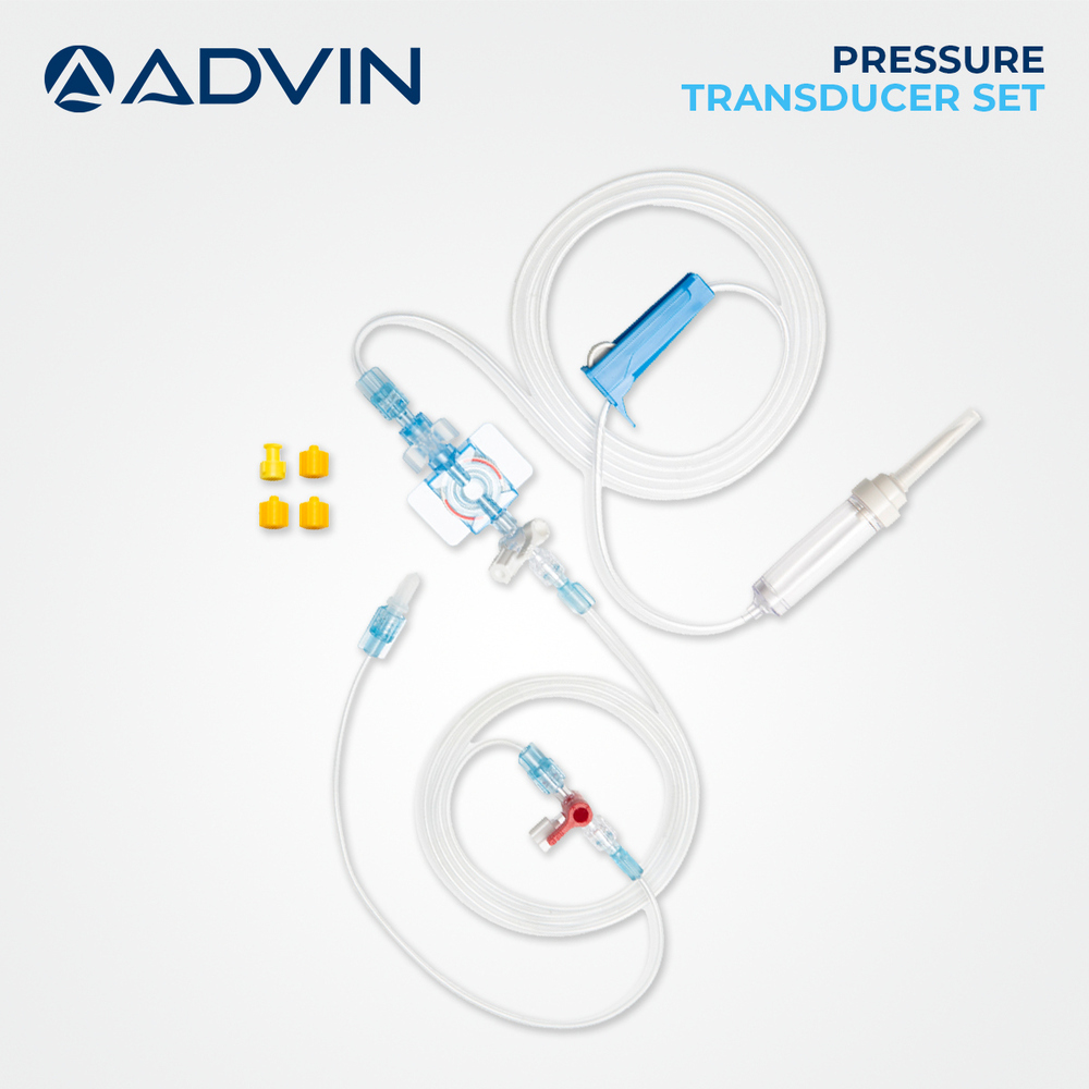 Invasive Bp Kit - Medical Grade Pvc, Custom 120-150 Cm, Transparent With Blue/yellow Ports | Disposable, Sterile, High Accuracy Pressure Transducer