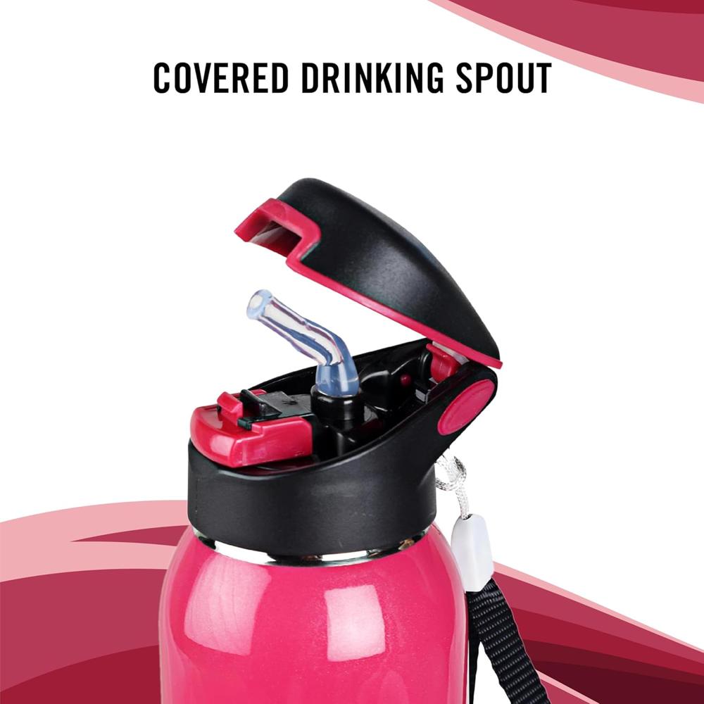 Cello Gym Star Thermosteel Flask, 650ml, Red | 24 Hours Hot and Cold Flask | Leak Proof | Office Bottle | Sports | Home | Kitchen | Hiking | Treking | Travel