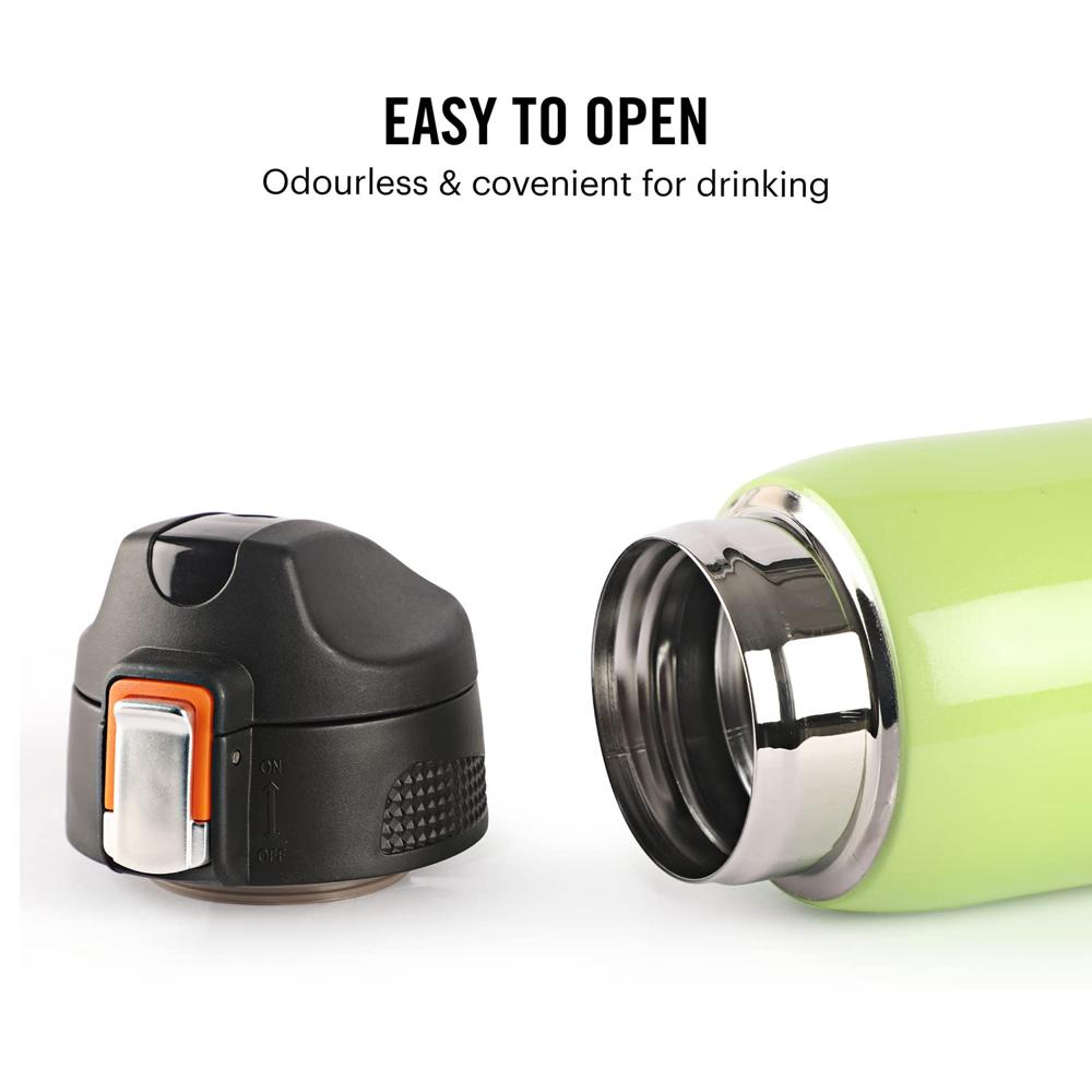 Cello Skipper Thermosteel Water Bottle, 750ml, Green| 24 Hours Hot and Cold Flask | Leak Proof | Office Bottle | Sports | Home | Kitchen | Hiking | Treking | Travel | Easy to Carry | Rust Proof