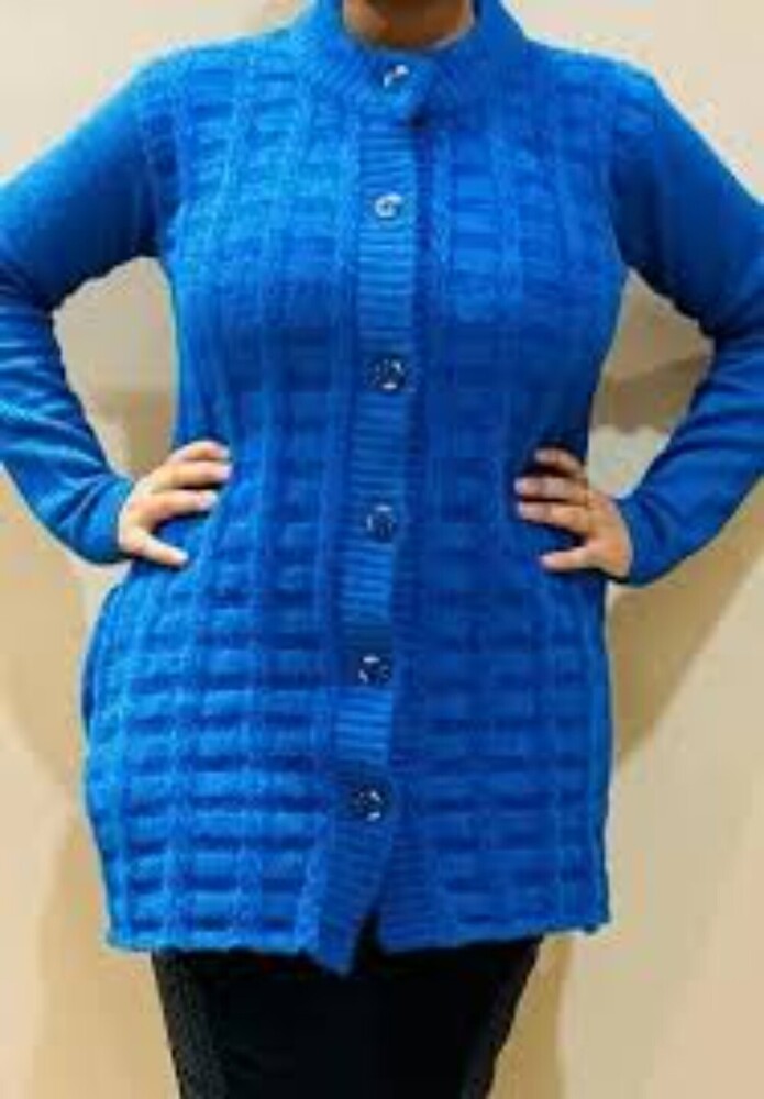 Ladies Blue Woolen Cardigan