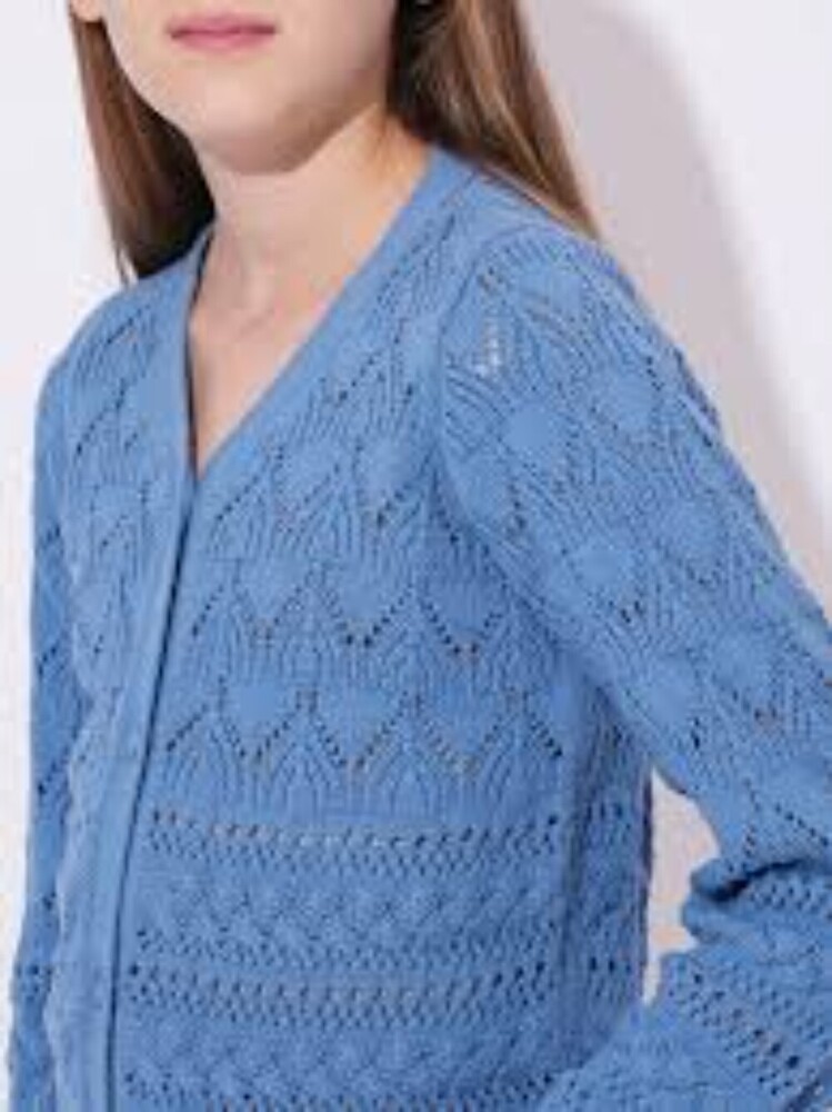 Ladies Blue Woolen Cardigan