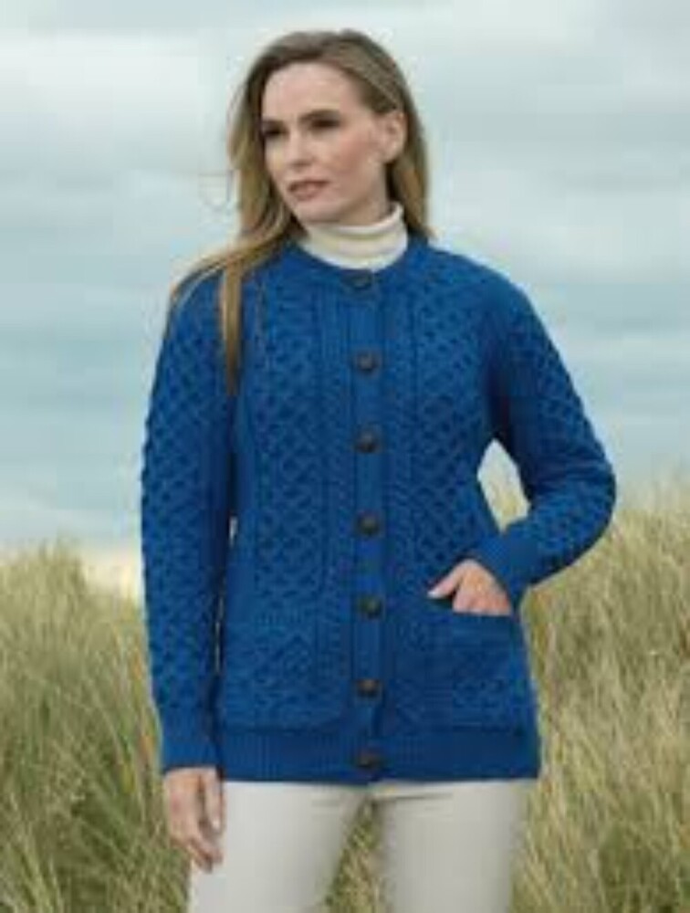 Ladies Blue Woolen Cardigan