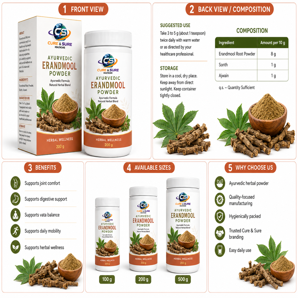 Ayurvedic Erandmool Powder Third Party Manufacturing