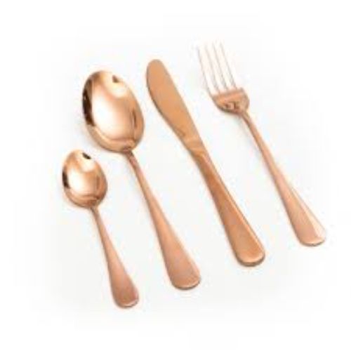 CUTLERY 8 SETS- La Coppera Pure Copper Plain Finished Cutlery Set