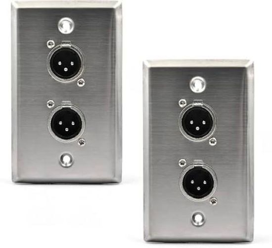 Wall Plate For XLR Connector Black and silver