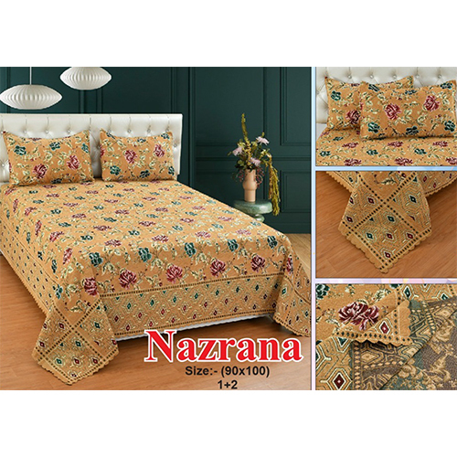 Nazrana Bedsheet - 100% Cotton, Double Bed (90x100 in), Yellow Floral Print | Colorfast, Soft Touch, Easy Wash