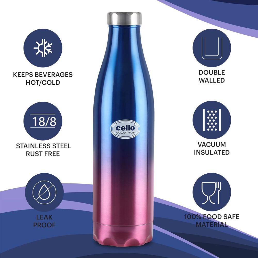 500 Ml Cello Colourmate Flask - Coating Type: Na