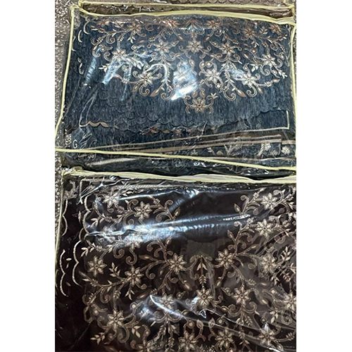 Crystal Bridal Dress - Net Fabric With Floral Crystal Embellishments, Customizable Size, Drawstring/Zip Closure, Heavy Flared Lehenga, Embroidered Dupatta