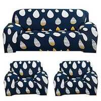 Print Plain Velvet 5 Seater Sofa Cover