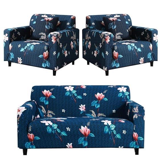 Print Plain Velvet 5 Seater Sofa Cover