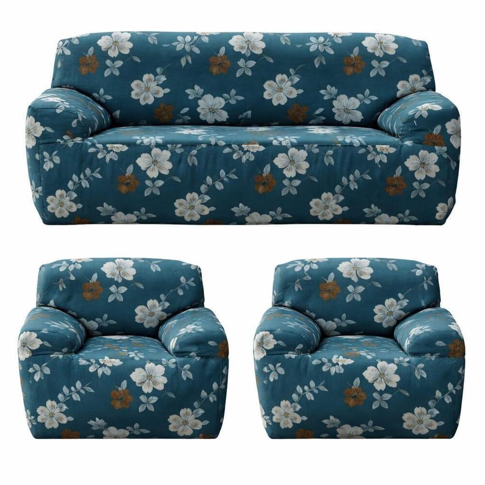 Print Plain Velvet 5 Seater Sofa Cover