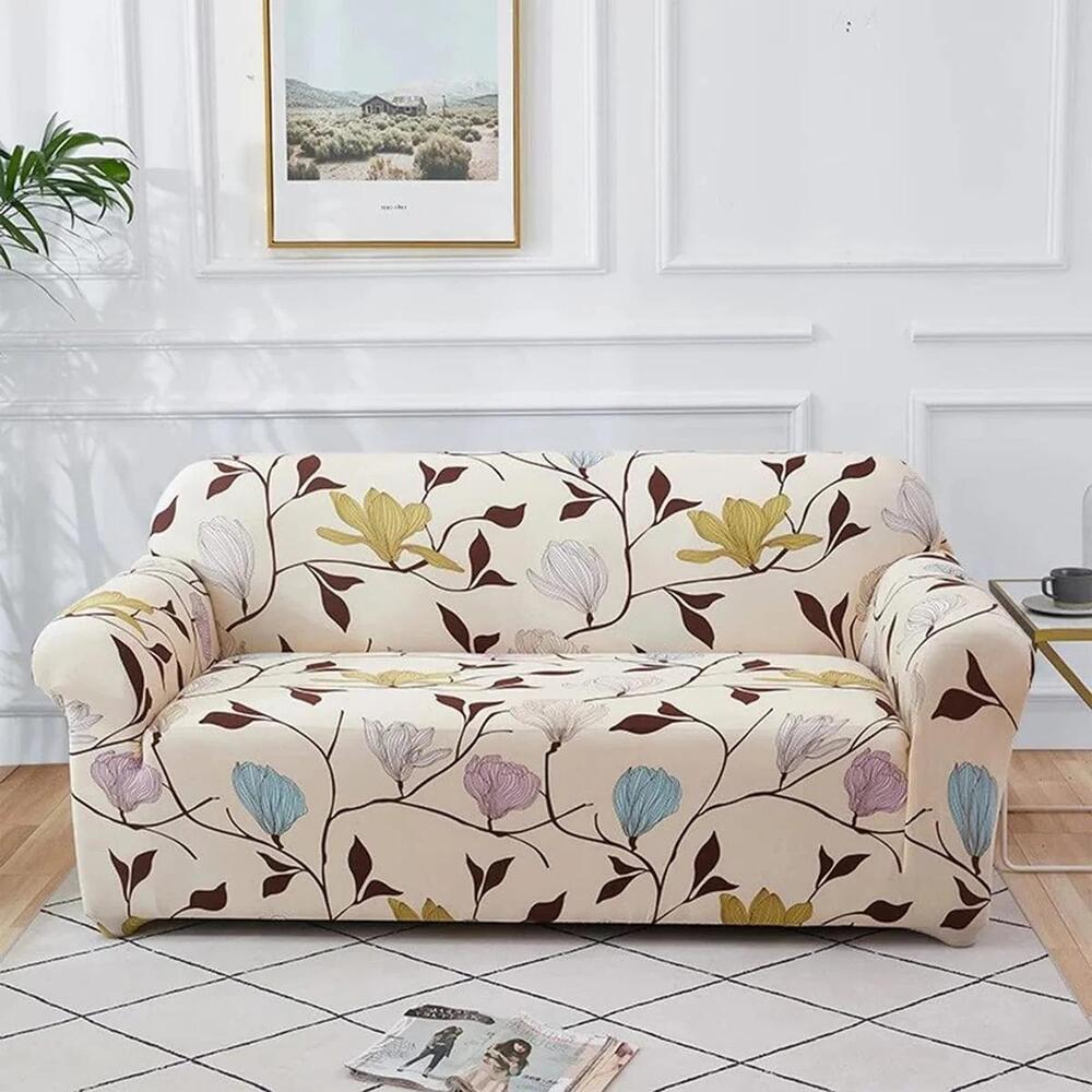 Print Plain Velvet 3 Seater Sofa Cover