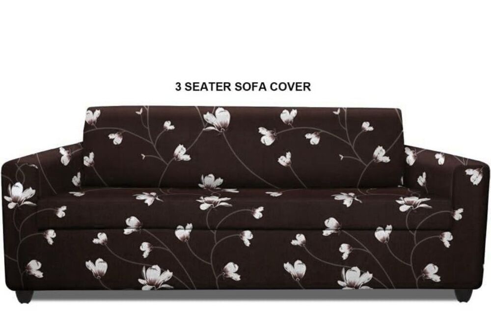 Print Plain Velvet 3 Seater Sofa Cover