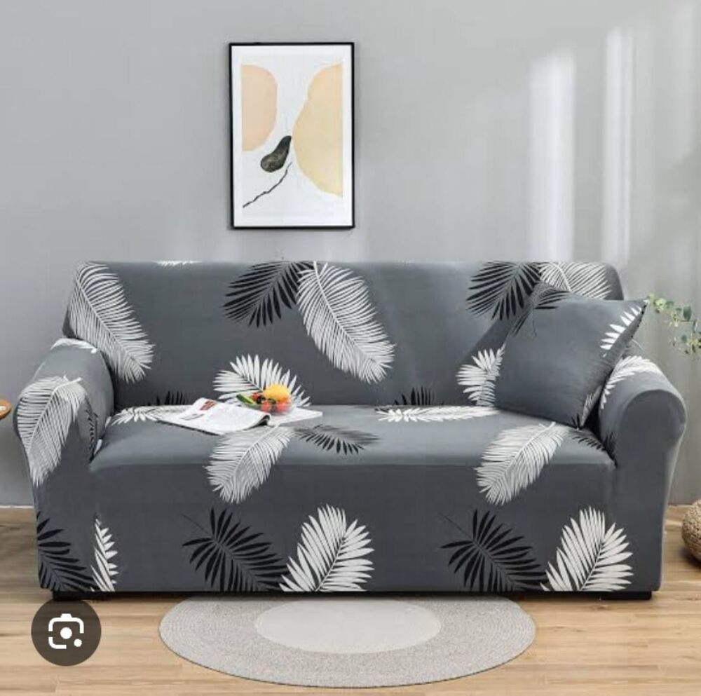 Print Plain Velvet 3 Seater Sofa Cover
