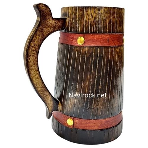 Vintage Mango Wood Beer Tankard  Handmade Rustic Wooden Drink Mug Wood Carvin of Eco Friendl, Beer Tankard
