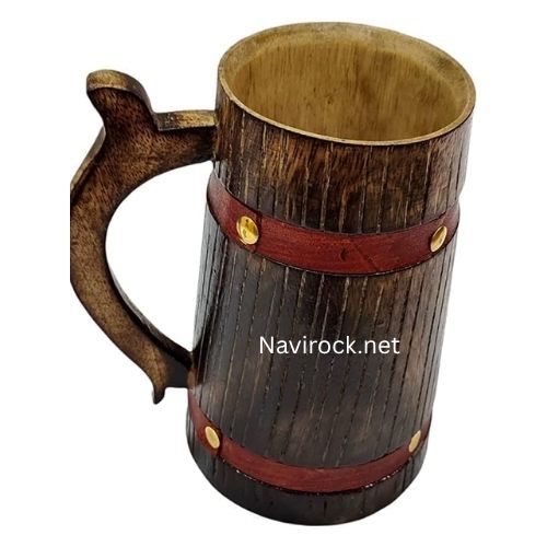 Vintage Mango Wood Beer Tankard  Handmade Rustic Wooden Drink Mug Wood Carvin of Eco Friendl, Beer Tankard