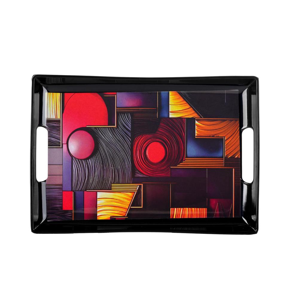 Priyanka Tray - Printed Design, Glossy Finish | Good Quality White Color