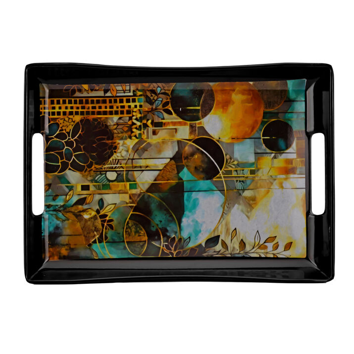 Priyanka Tray - Printed Design, Glossy Finish | Good Quality White Color