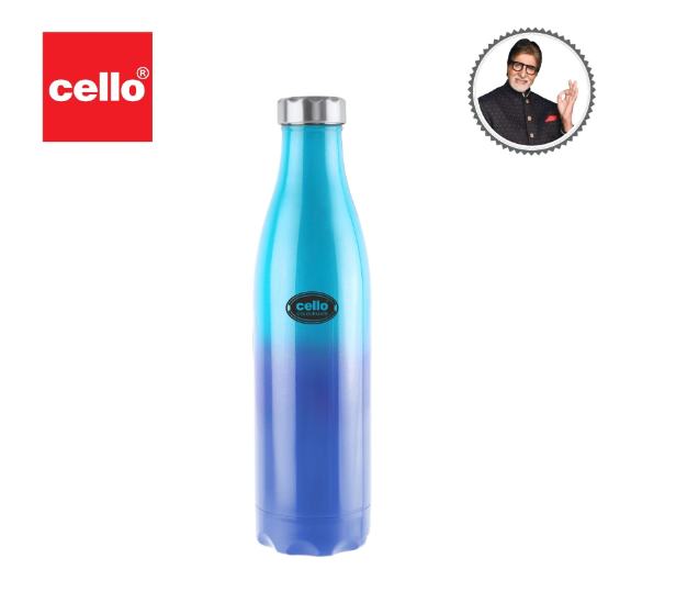 Cello COLOURMATE VACUSTEEL , 24 HRS HOT N COLD BPA FREE 1100 ml Steel Bottle