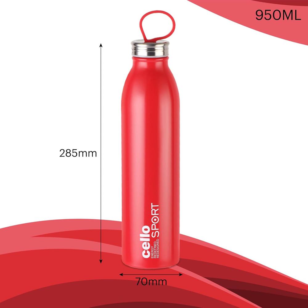 Cello Nios Vacusteel Flask | Easy to Carry with Soft Belt Loop | Best Usage for Office,School,College,Gym,Picnic 500 ml