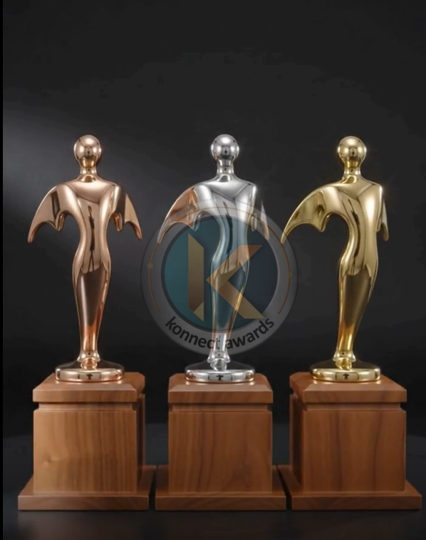 Metal Trophy with Wooden Base 