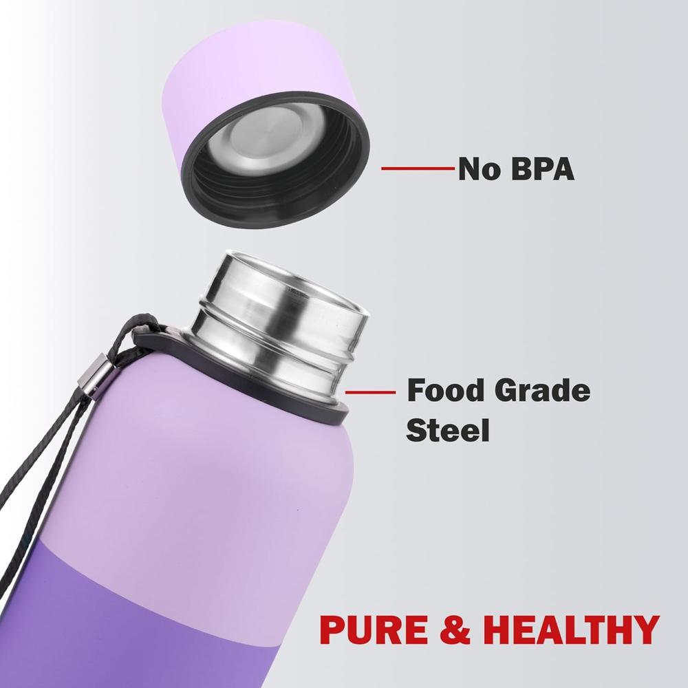 Cello Neo Kent Thermosteel Flask, 550ml, Purple | 24 Hours Hot and Cold Stainless Steel Bottle | Flask for Tea Coffee | Ideal for Office, Gym, Home, Kitchen, Hiking, Travel Bottle