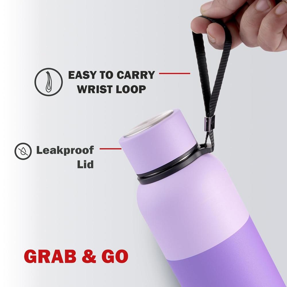 Cello Neo Kent Thermosteel Flask, 550ml, Purple | 24 Hours Hot and Cold Stainless Steel Bottle | Flask for Tea Coffee | Ideal for Office, Gym, Home, Kitchen, Hiking, Travel Bottle