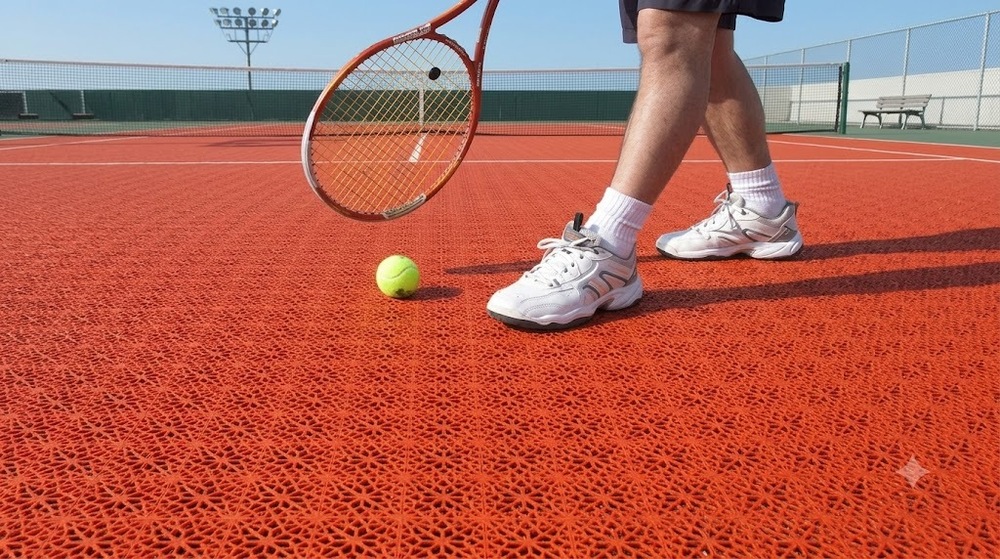 Polypropylene Tile Sports Flooring - Color: Red (Custom Colors Available)