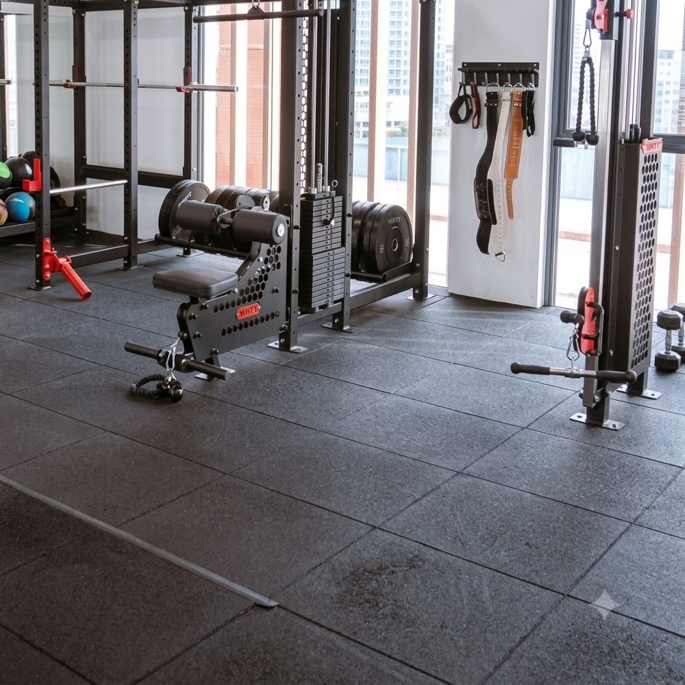 Aerofit Rubber Flooring - Color: Black