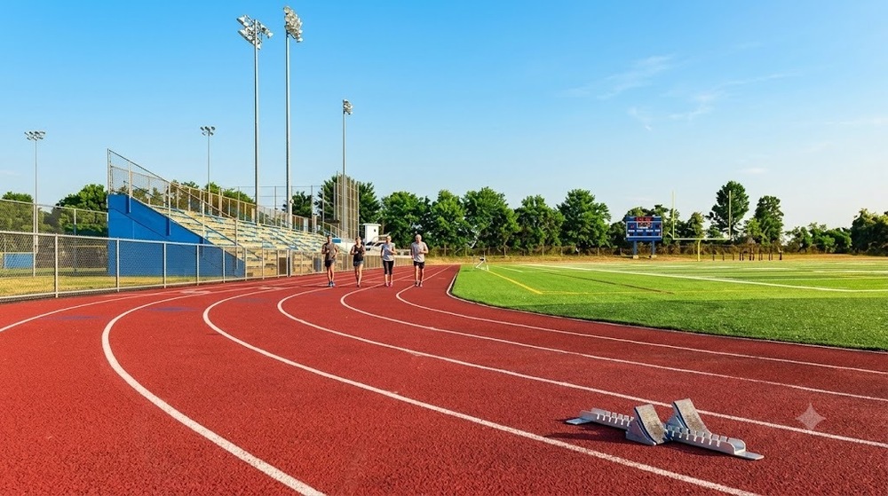 Athletics Track Sports Flooring - Color: Red