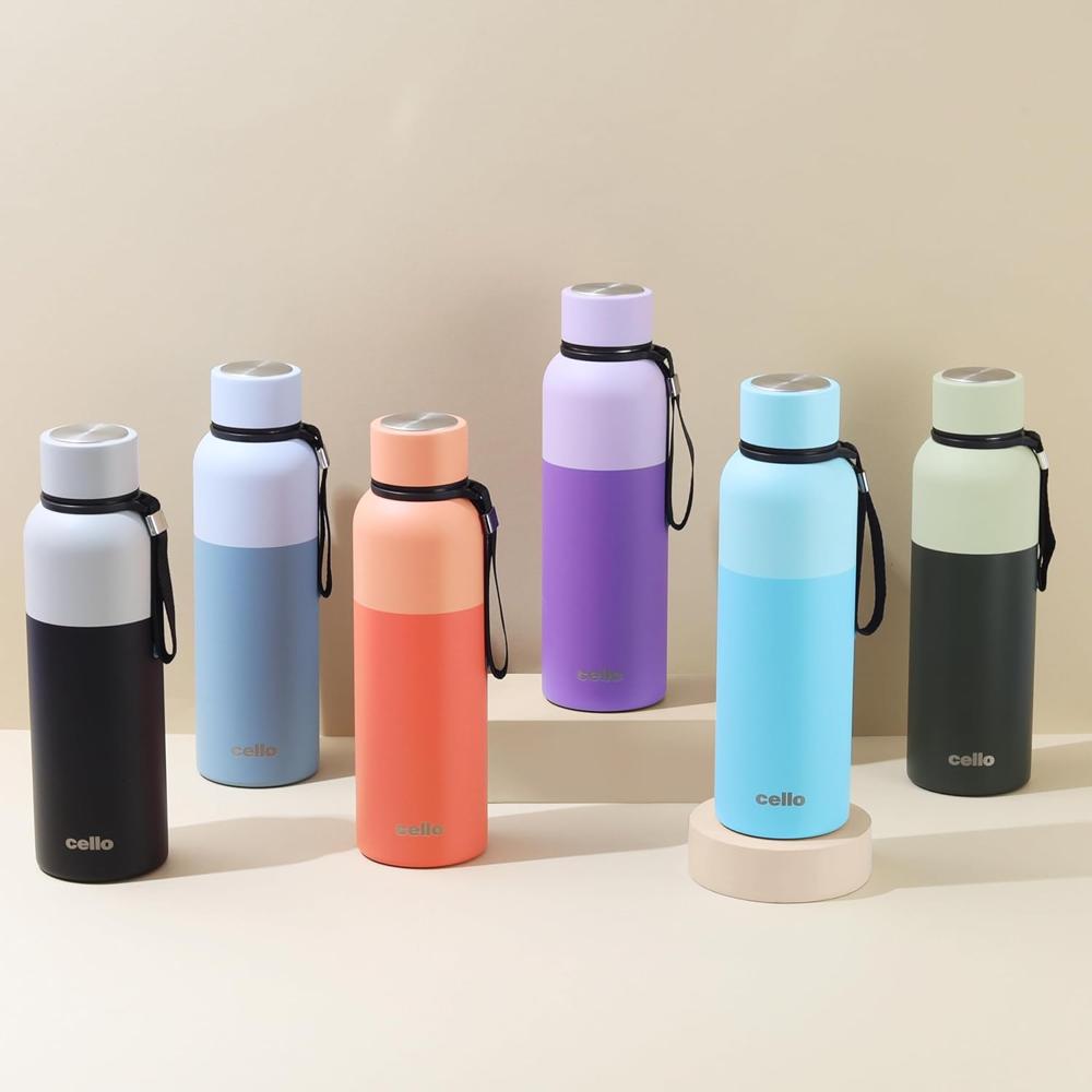 Cello Neo Kent Thermosteel Flask, 900ml, Peach | 24 Hours Hot and Cold Stainless Steel Bottle | Flask for Tea Coffee | Ideal for Office, Gym, Home, Kitchen, Hiking, Travel Bottle