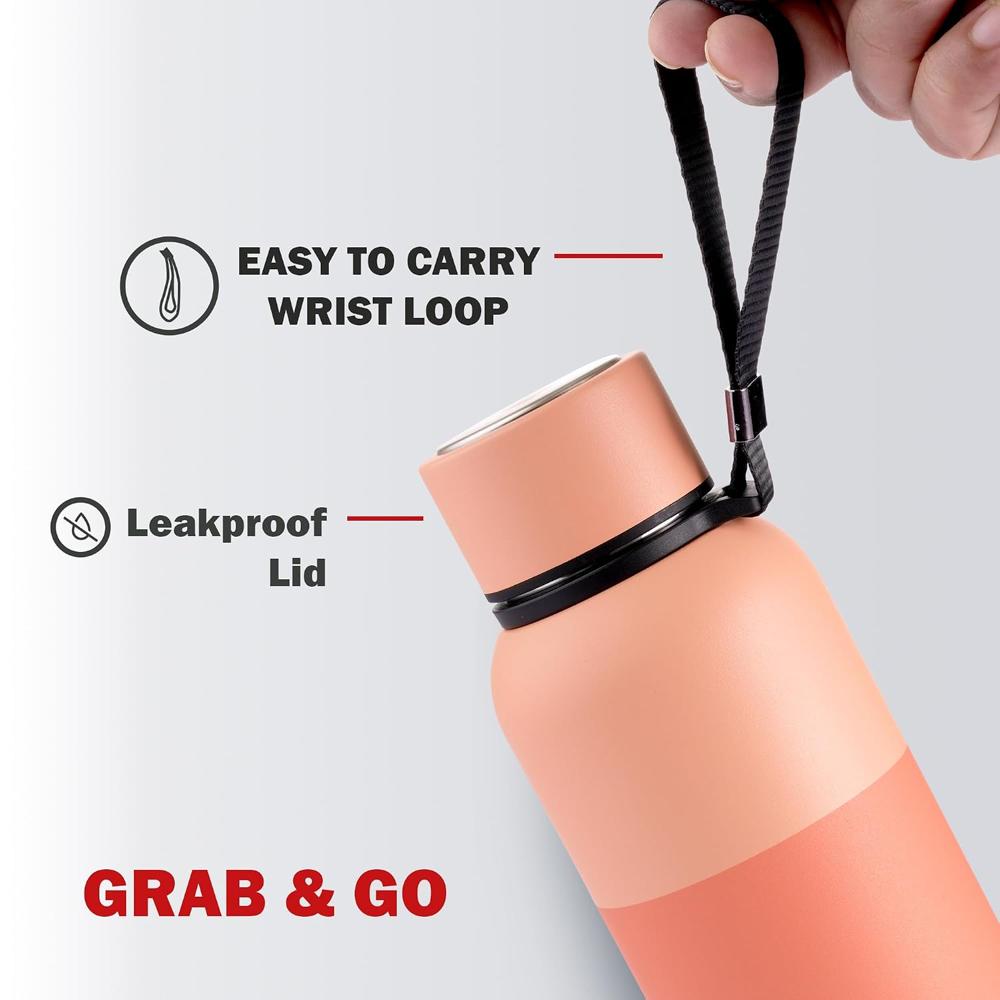 Cello Neo Kent Thermosteel Flask, 900ml, Peach | 24 Hours Hot and Cold Stainless Steel Bottle | Flask for Tea Coffee | Ideal for Office, Gym, Home, Kitchen, Hiking, Travel Bottle