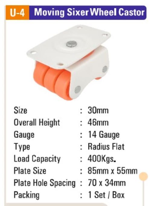 U4 Six Wheel Castor Moving
